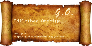 Günther Orsolya névjegykártya